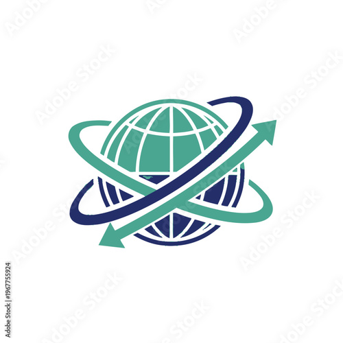 Global connectivity and earth rotation concept.