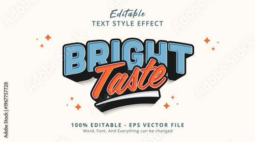 Bright Taste editable text effect