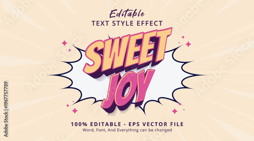 Sweet Joy editable text effect