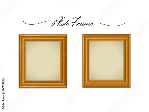 antique gold picture frame realistic illustration vintage ornate decorative border classic luxury empty frame isolated design element