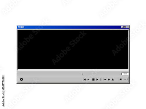 audio player windows 98 style old user interface retro desktop media player vintage software ui nostalgic digital design