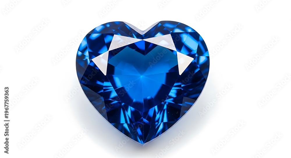 Fototapeta premium Large blue heart shaped diamond gemstone heart-shaped