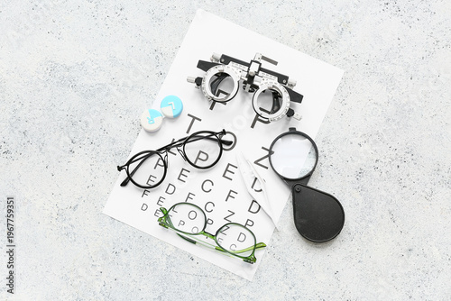 Optical trial frame with ey...