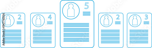 Graphic illustration illustrating candidate selection and personnel recruitment.