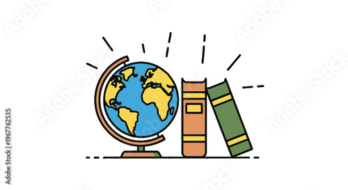 Education Globe and Books Icon