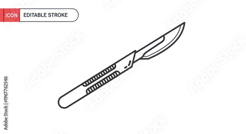 Surgical Scalpel Icon - Clean Line Art Illustration