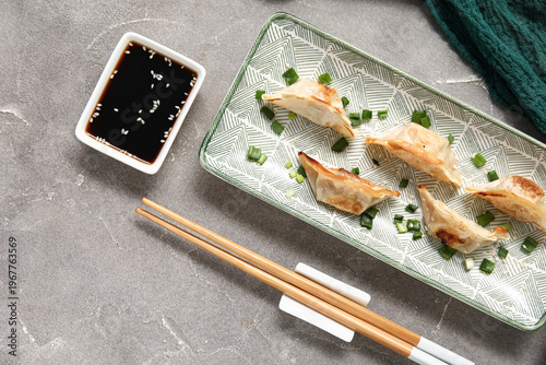 Plate with fried Japanese g...