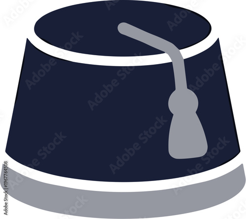 Flat Design Turkish Fez Hat Traditional Headwear Culture Apparel