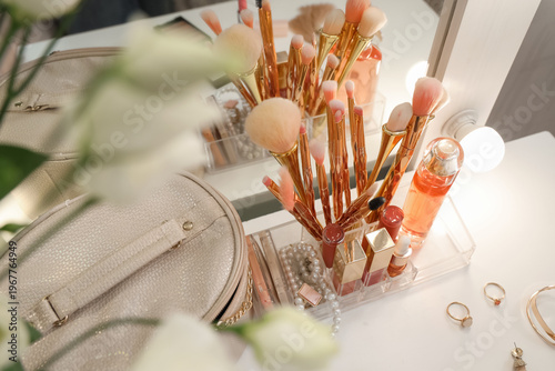 Decorative cosmetics on tab...