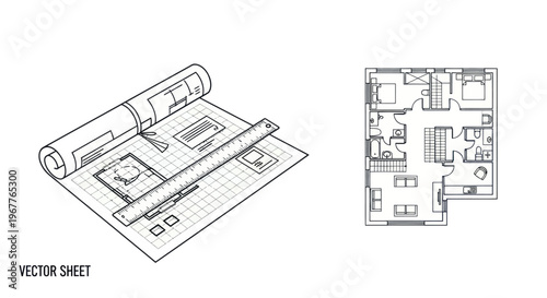 Architectural Blueprint and Floor Plan Design