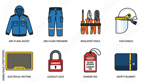 Industrial Safety Equipment Collection: Arc Flash Gear, Tools, Lockout, and PPE