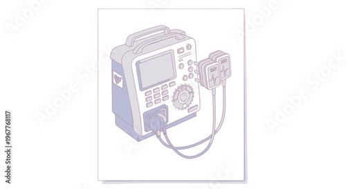 Electrical Testing Equipment with Plugs and Cables - Vector Illustration