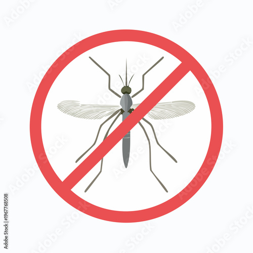 No Mosquitoes Allowed Clear Warning Sign for Effective Insect Control and Pest Prevention; Graphic Concept for Health and Disease Aversion
