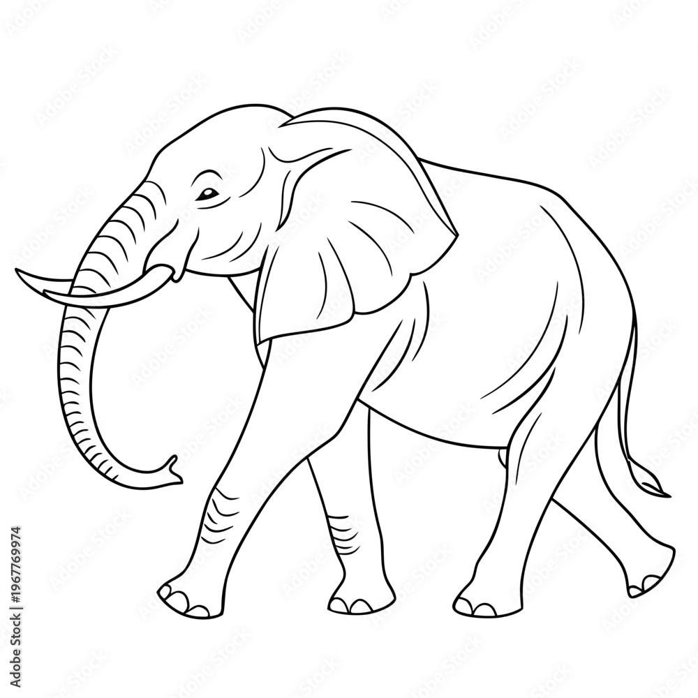 Fototapeta premium Minimal Elephant Outline