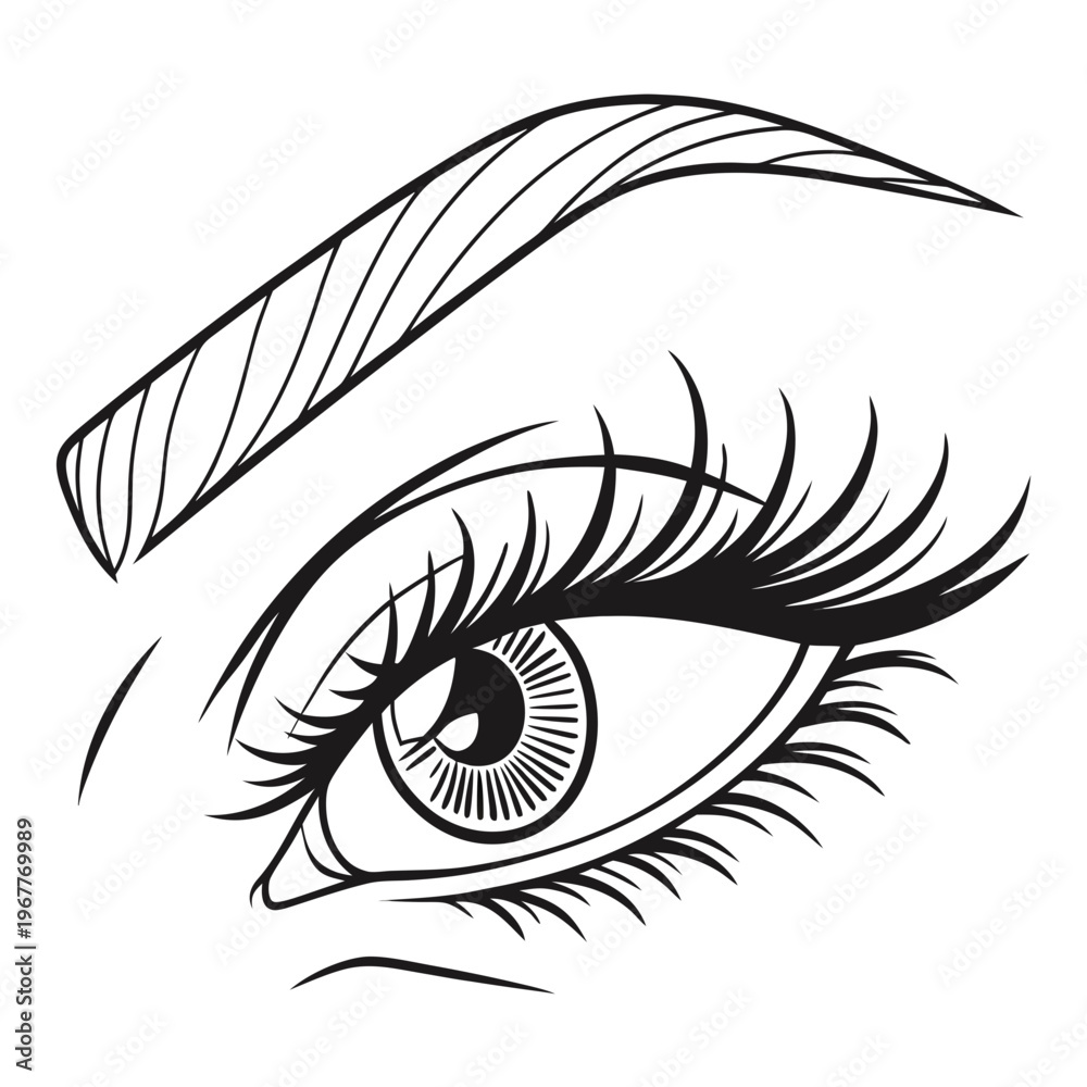 Fototapeta premium Minimal Female Eye Illustration 1