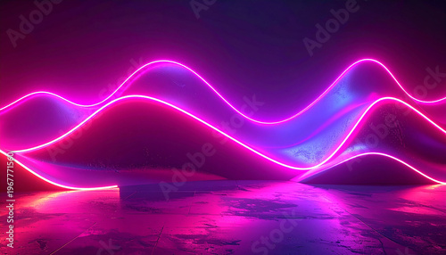 Abstract background with dynamic waves 3d illustration neon colors
2