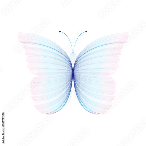 Surreal Glitch Butterfly Art, Abstract Digital Distortion Wings, Creative Photo Manipulation in Nature