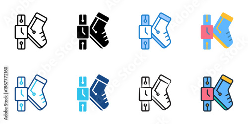 Wearable NFTs icons set multiple style collection. Editable stroke 
