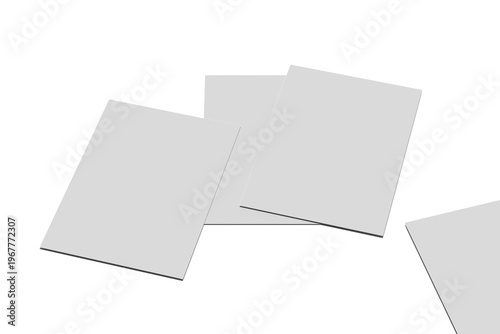 фотографія Minimalist mockup featuring several blank A4 paper sheets arranged in a clean la