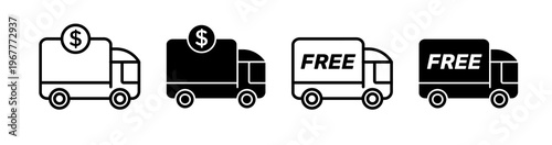 Delivery cost icons collection