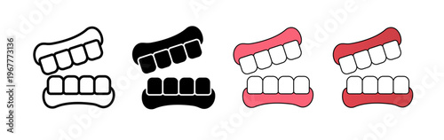 False jaw icons collection