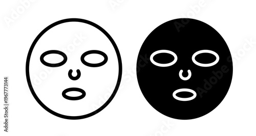 Face sheet mask icons collection