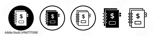 Financial log icons collection