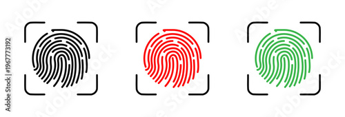 Fingerprint icons collection