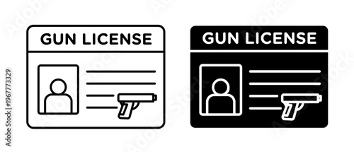 Gun license icons collection