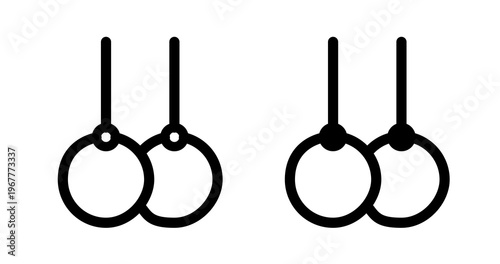 Gymnastic rings icons collection