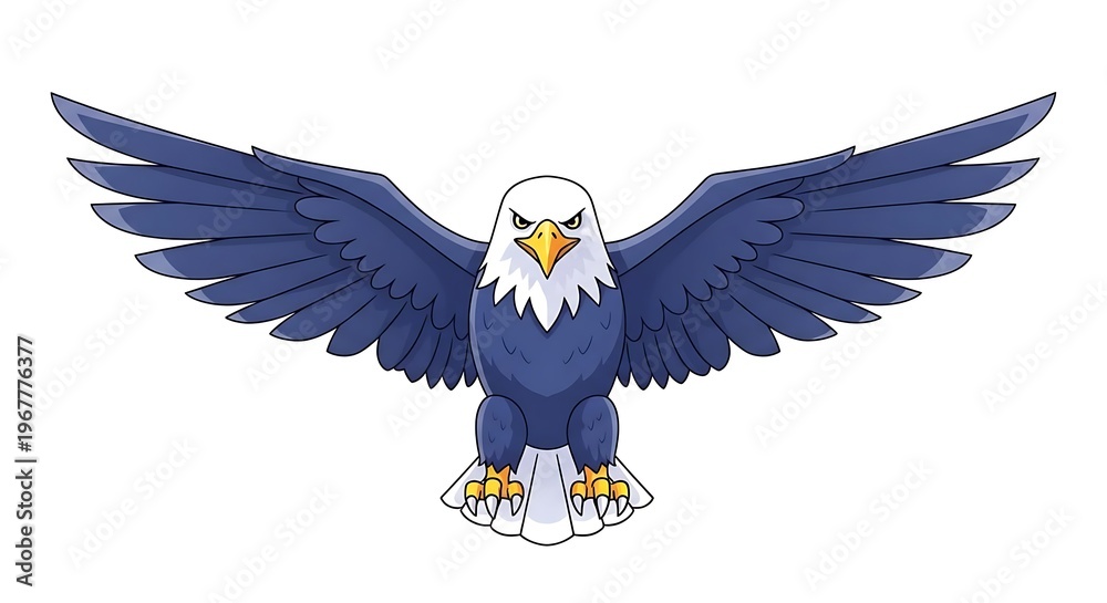 Fototapeta premium eagle with flag of usa