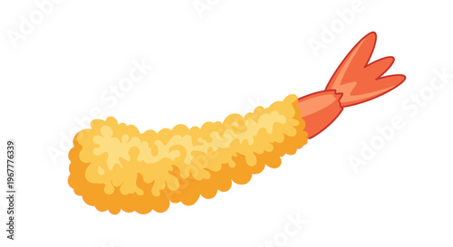 Crispy Golden Fried Shrimp Tempura Isolated on White Background, Delicious Seafood Appetizer