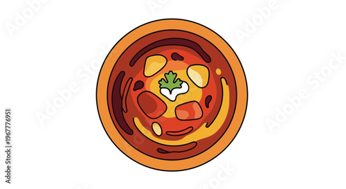 Delicious Hot Soup Bowl Illustration, Food and Comfort