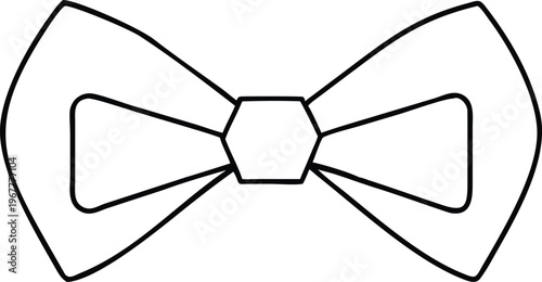 Elegant Outline Icon of a Classic Bow Tie Perfect for Formal Events and Stylish Celebrations