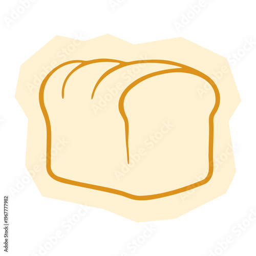 Toast Bread Outline Icon Minimal Breakfast Illustration