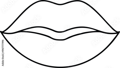 Elegant outline of beautiful female lips perfect for beauty and cosmetic themes