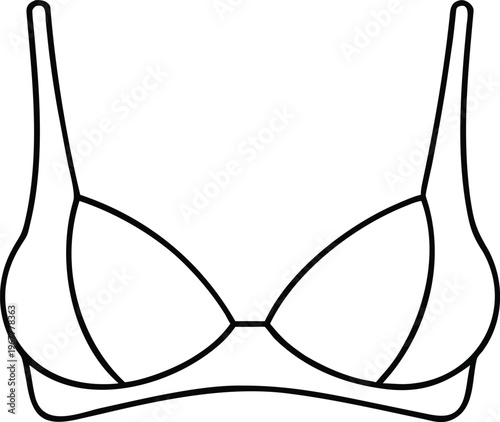 Elegant Push Up Bra Lingerie Fashion Outline for Undergarment Collection Designs