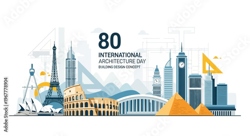 International Architecture Day: Famous Landmarks & Modern Buildings Collage