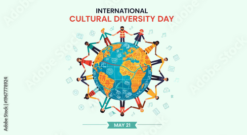 International Cultural Diversity Day: People Holding Hands Around Globe