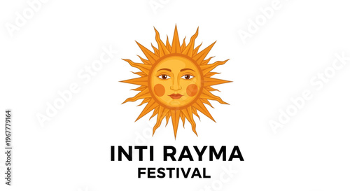 Inti Raymi Festival Logo - Sun Deity Symbol, Peruvian Celebration