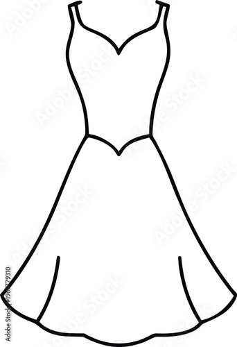 Elegant Strappy Dress Featuring a Sweetheart Bodice and Voluminous Skirt