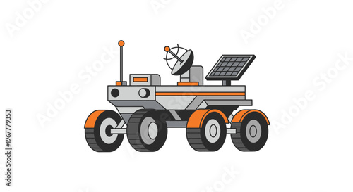 Mars Rover Exploring Surface, Futuristic Space Exploration Vehicle, Technology