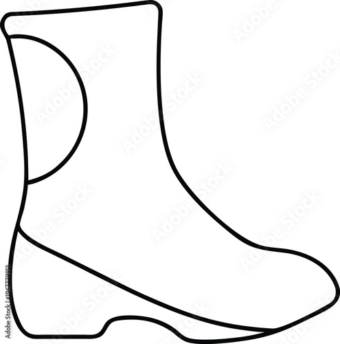 Elegant Womens Ankle Boot Outline Drawing for Fashionable Footwear and Apparel