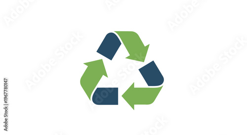 Recycle Symbol Green Blue Arrows Isolated White Background