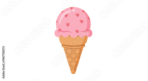 Strawberry Ice Cream Cone