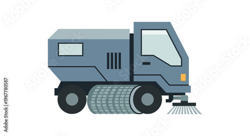 Street Sweeper Truck - City Cleaning Vehicle Icon