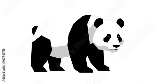 Stylized Panda Bear Illustration - Geometric Design