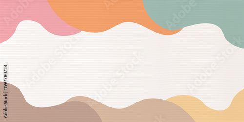 Minimalist Abstract Wavy Shapes Pastel Background Design
