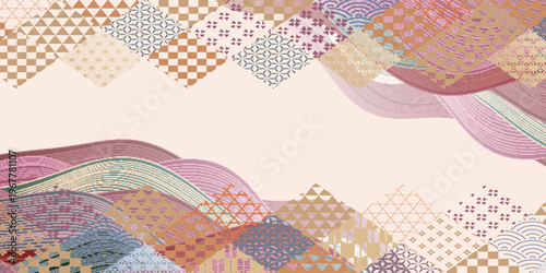 Elegant Japanese Traditional Pattern Background with Wavy Lines