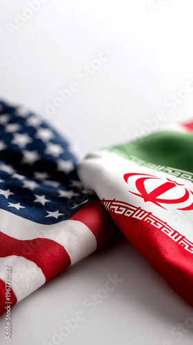 United States and Iran Flag...